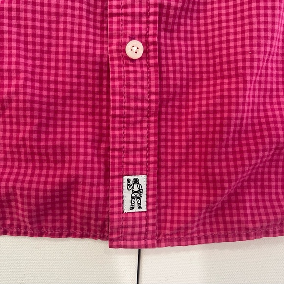 BILLIONAIRE BOYS CLUB Button Shirt Long Sleeve Astronaut Red Checkered Men’s M - Picture 4 of 12